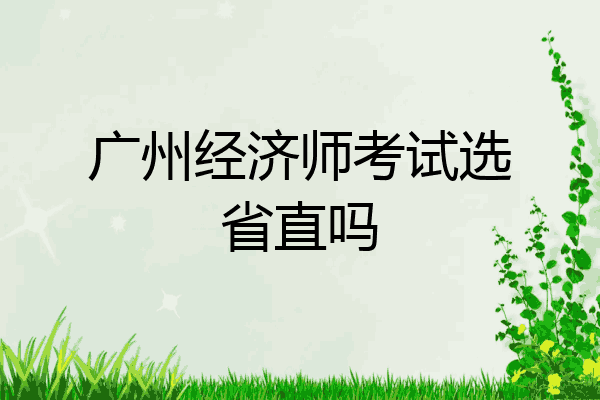 广州经济师考试选省直吗