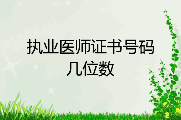 执业医师证书号码几位数