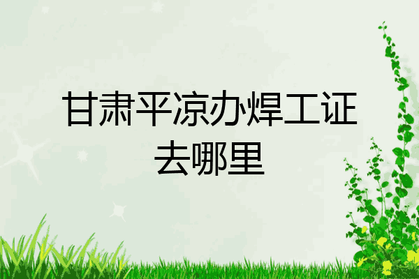 甘肃平凉办焊工证去哪里