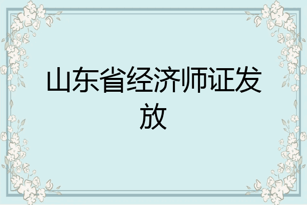 山东省经济师证发放