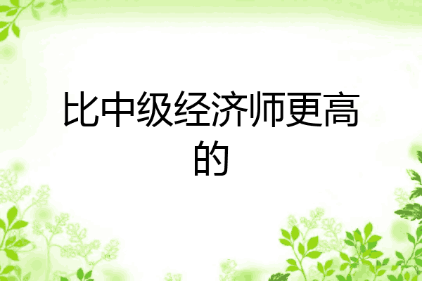 比中级经济师更高的