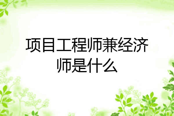 项目工程师兼经济师是什么