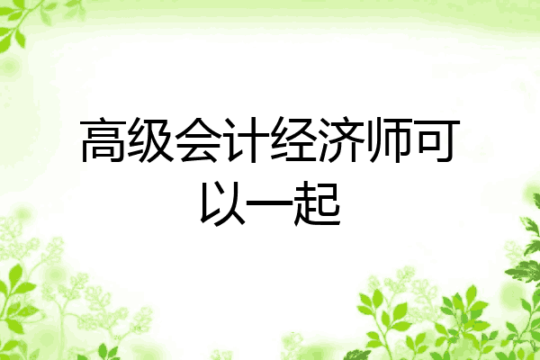 高级会计经济师可以一起