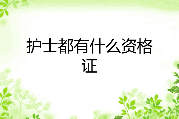 护士都有什么资格证