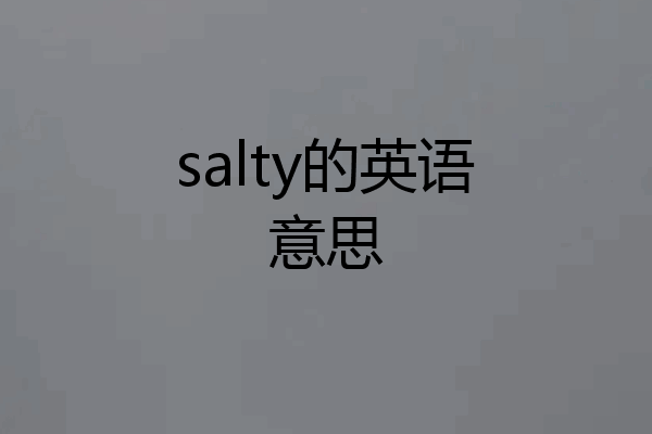 salty的英语意思