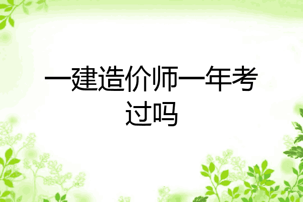 一建造价师一年考过吗