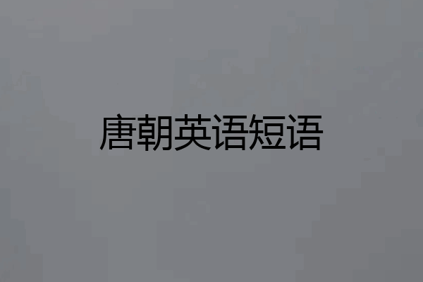 唐朝英语短语