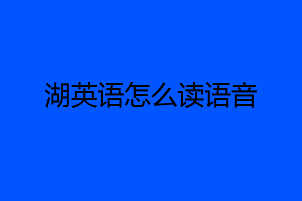 湖英语怎么读语音