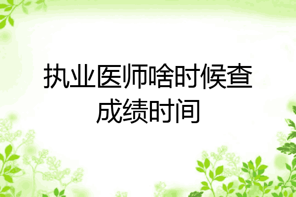 执业医师啥时候查成绩时间
