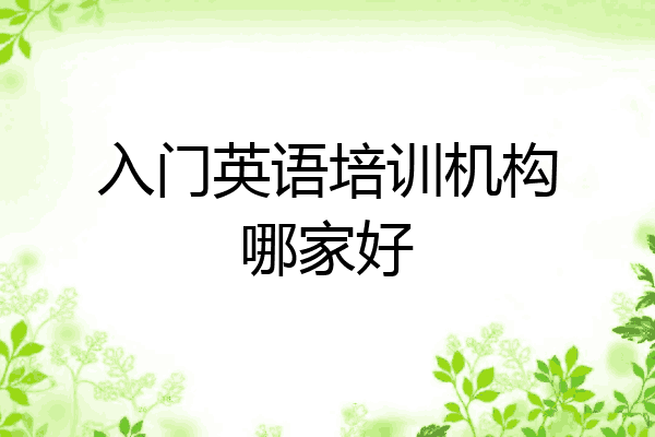 入门英语培训机构哪家好