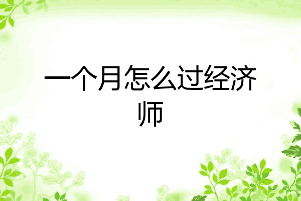 一个月怎么过经济师