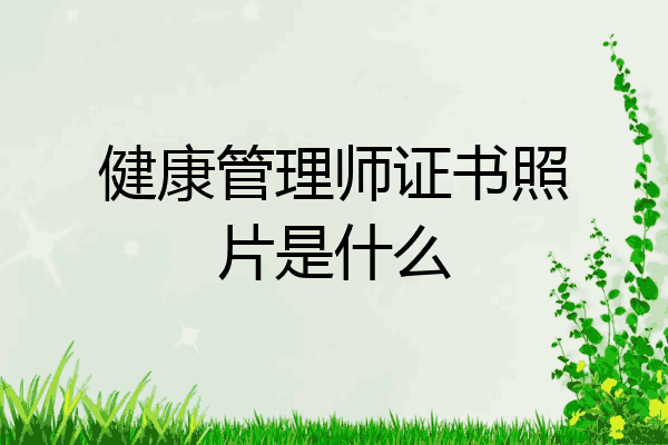 健康管理师证书照片是什么