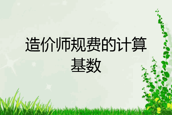 造价师规费的计算基数