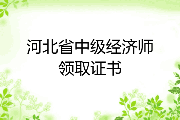 河北省中级经济师领取证书
