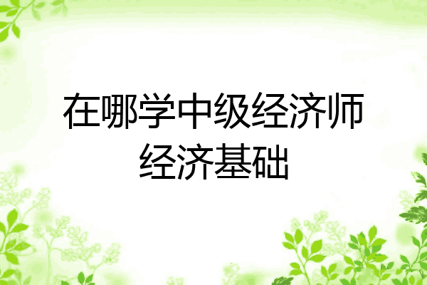 在哪学中级经济师经济基础