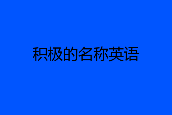 积极的名称英语