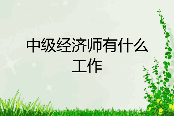 中级经济师有什么工作