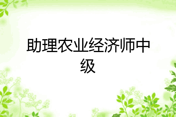 助理农业经济师中级