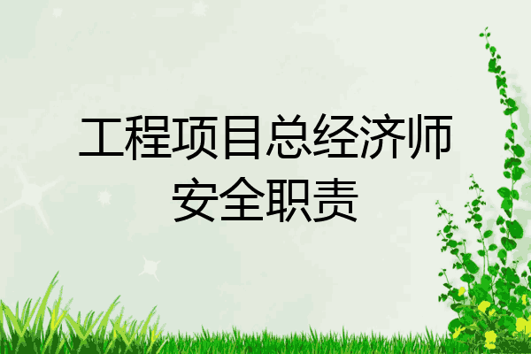 工程项目总经济师安全职责