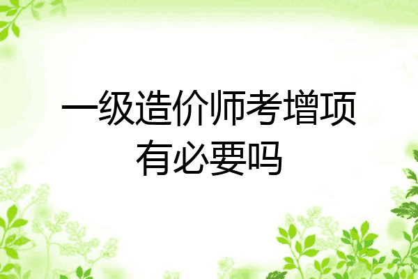 一级造价师考增项有必要吗