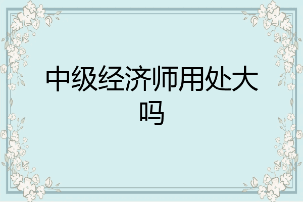 中级经济师用处大吗