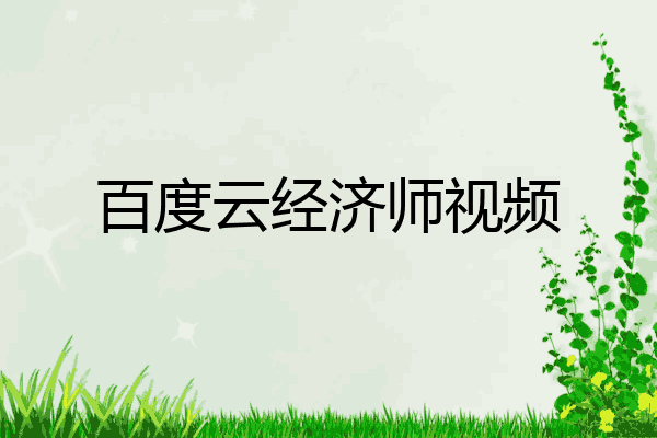 百度云经济师视频