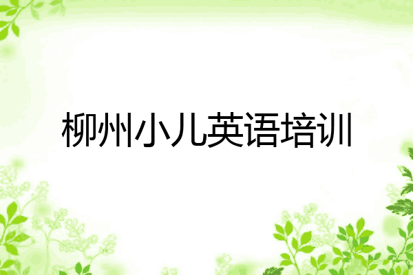 柳州小儿英语培训