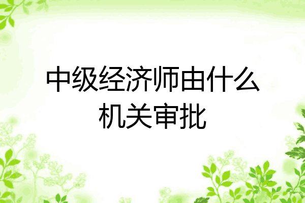 中级经济师由什么机关审批