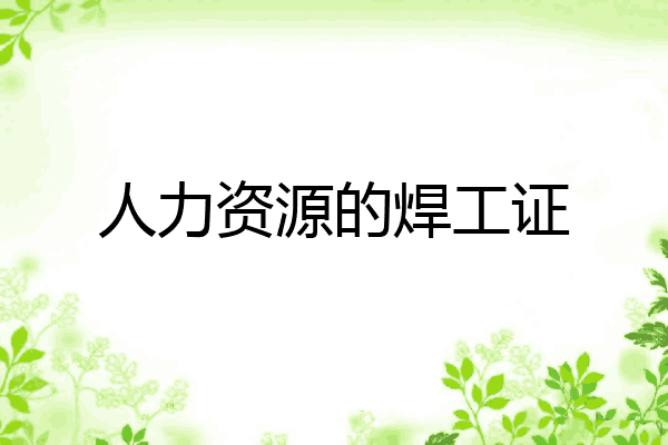 人力资源的焊工证