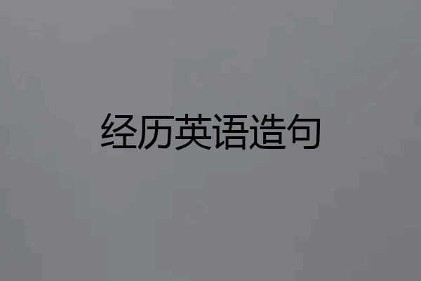 经历英语造句