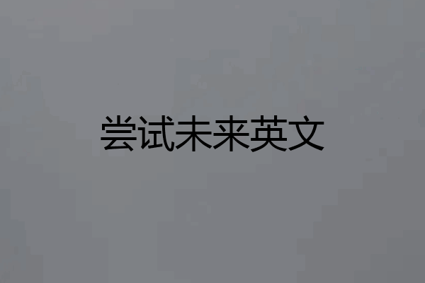 尝试未来英文