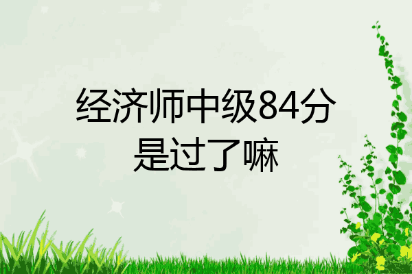 经济师中级84分是过了嘛