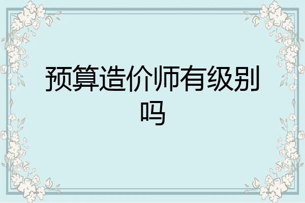 预算造价师有级别吗