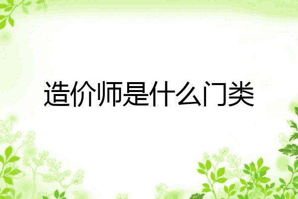 造价师是什么门类