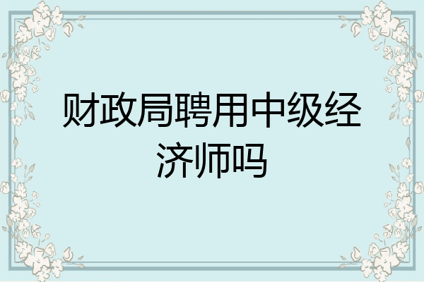 财政局聘用中级经济师吗