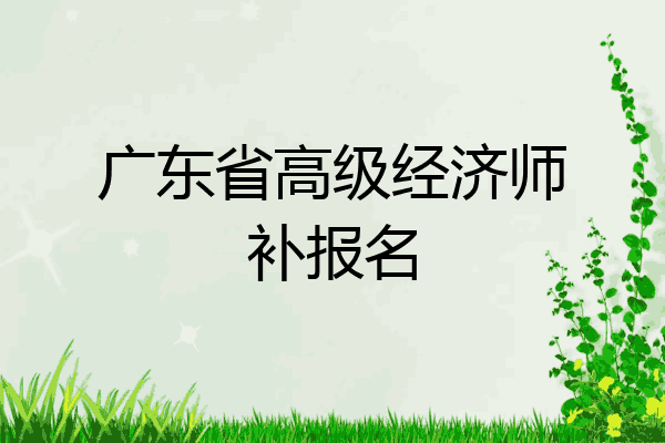 广东省高级经济师补报名