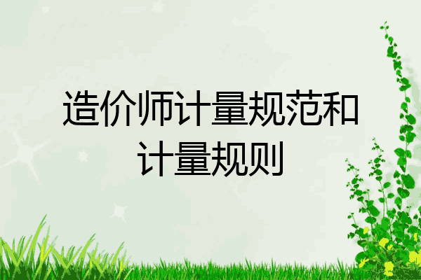 造价师计量规范和计量规则