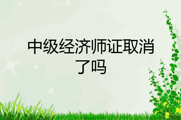 中级经济师证取消了吗