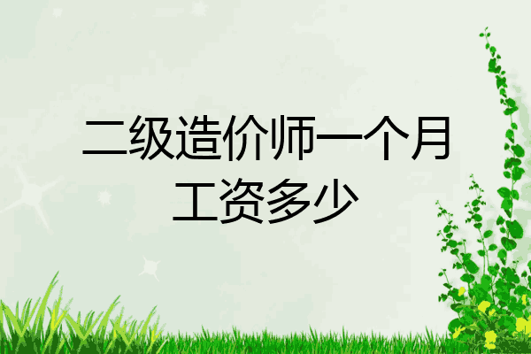 二级造价师一个月工资多少
