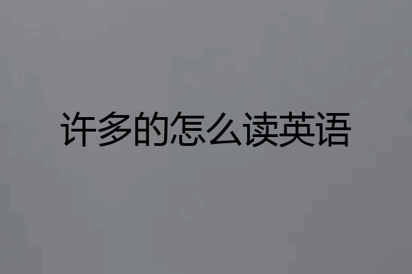 许多的怎么读英语