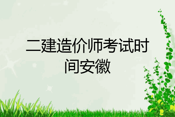 二建造价师考试时间安徽