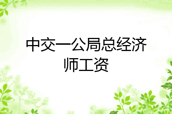 中交一公局总经济师工资