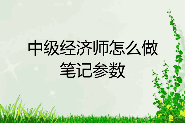 中级经济师怎么做笔记参数