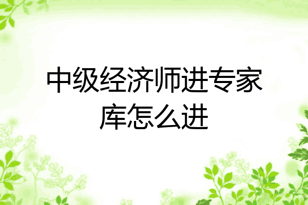 中级经济师进专家库怎么进