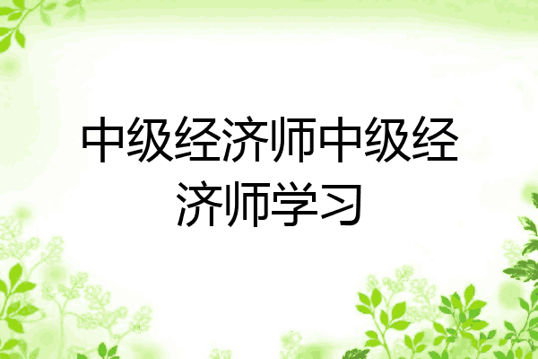 中级经济师中级经济师学习