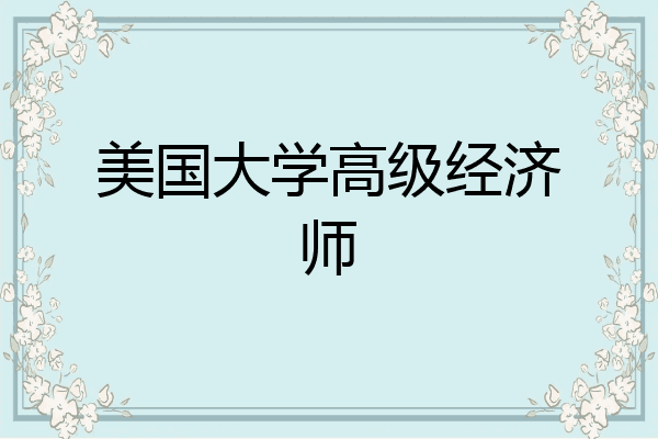 美国大学高级经济师