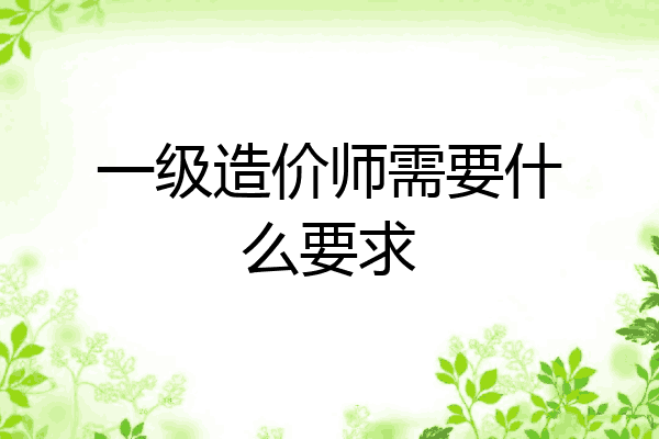 一级造价师需要什么要求