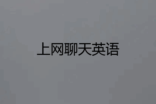 上网聊天英语