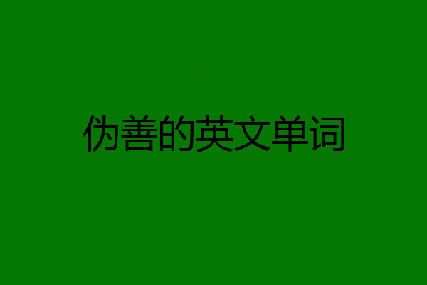 伪善的英文单词
