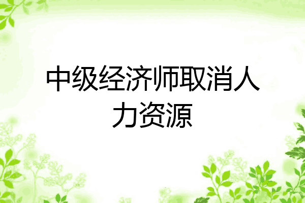 中级经济师取消人力资源